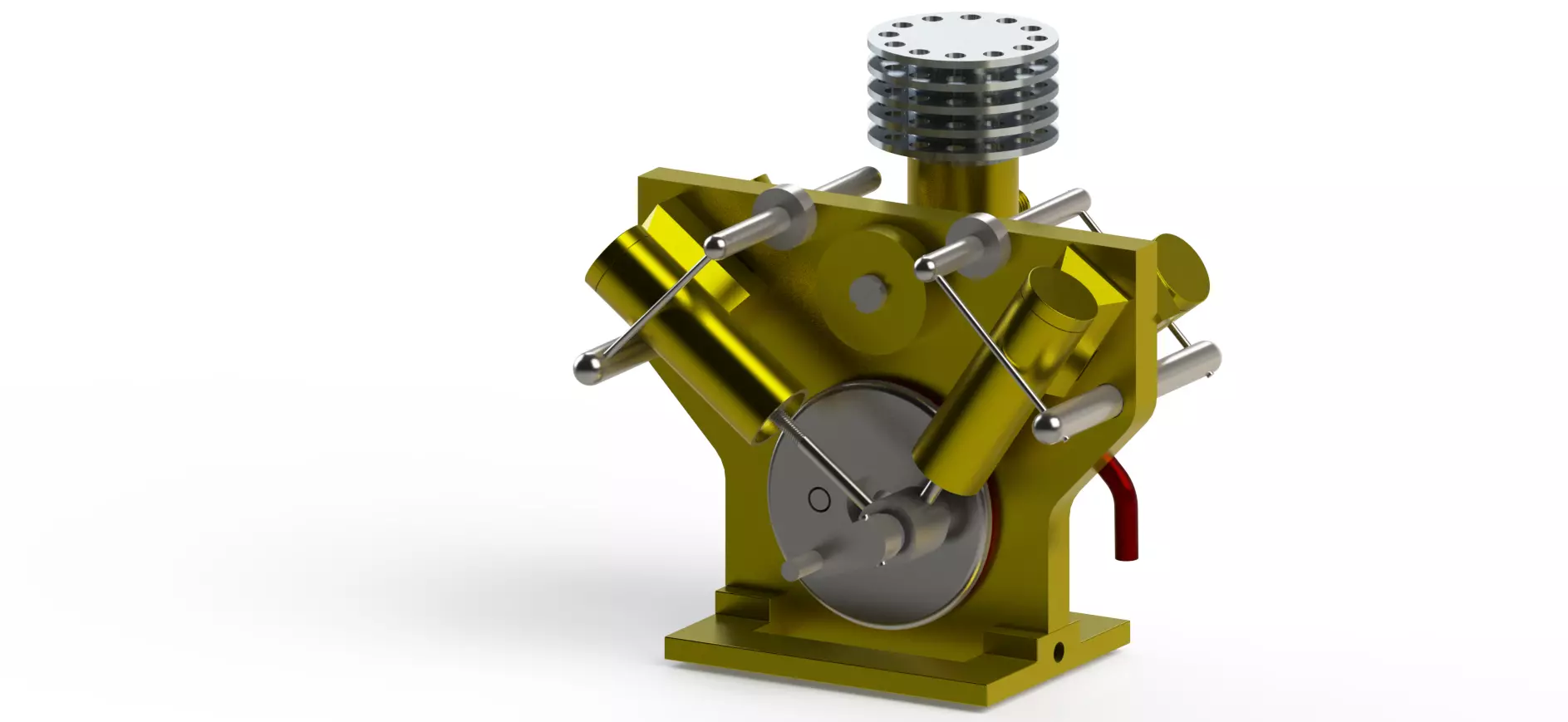4-CYLINDER OSCILLATING STEAM ENGINE 3D model_0