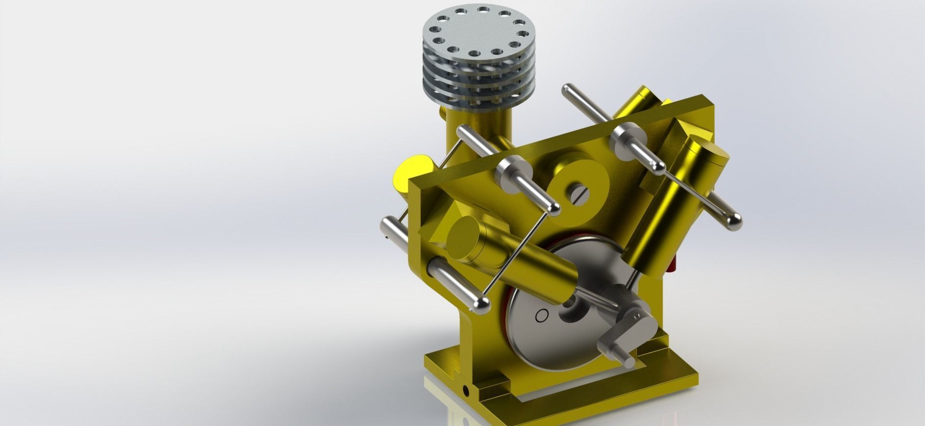 4-CYLINDER OSCILLATING STEAM ENGINE 3D model_4