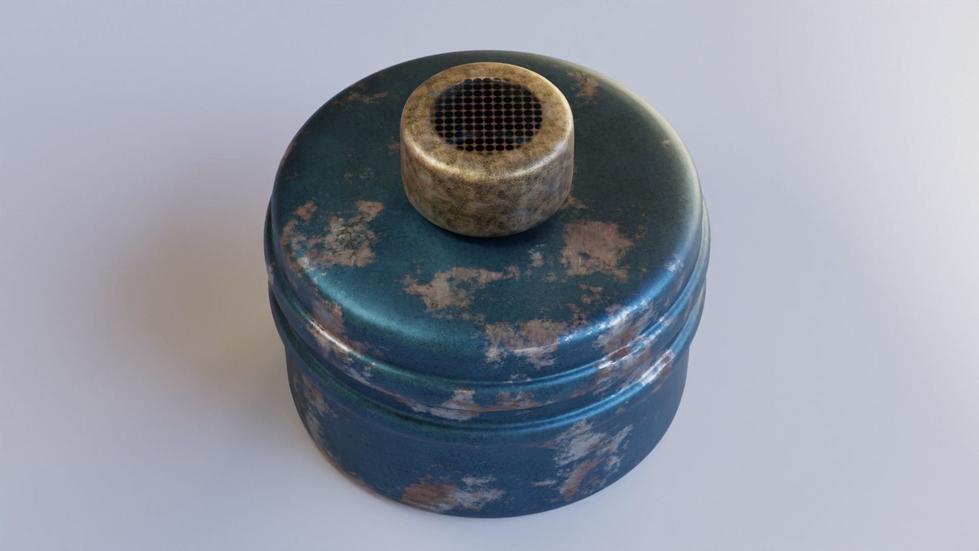 Blue gas face mask filter Low-poly 3D model_2