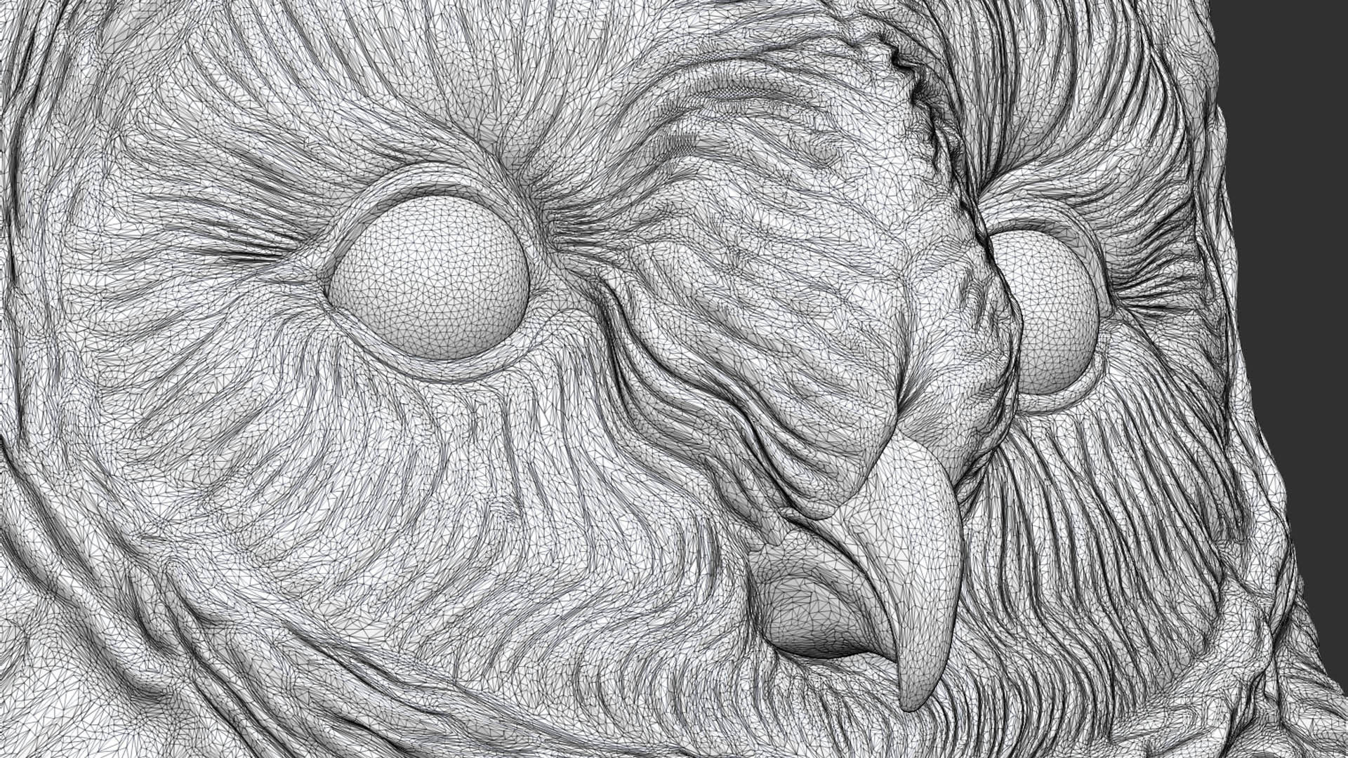 Barn owl bust 3D print model_21