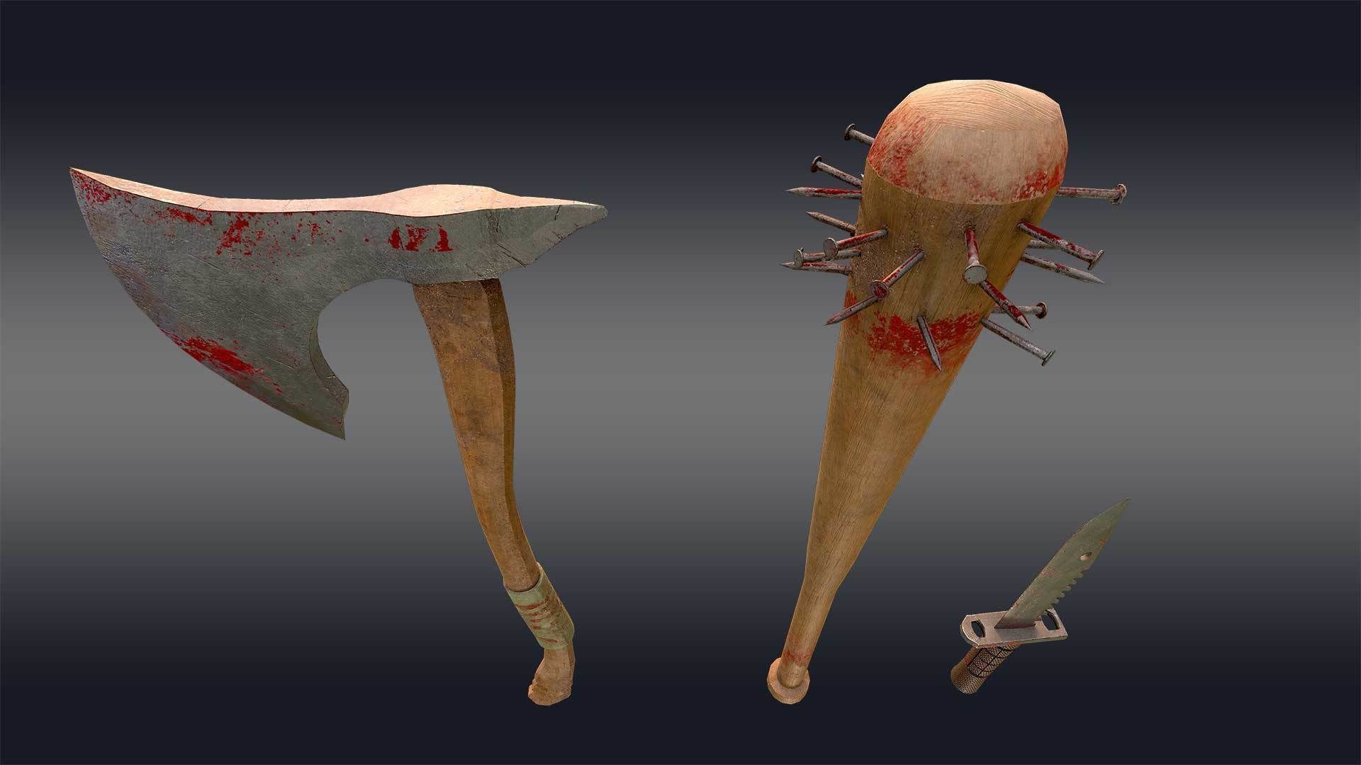 Melee Weapon Set 3D model_5