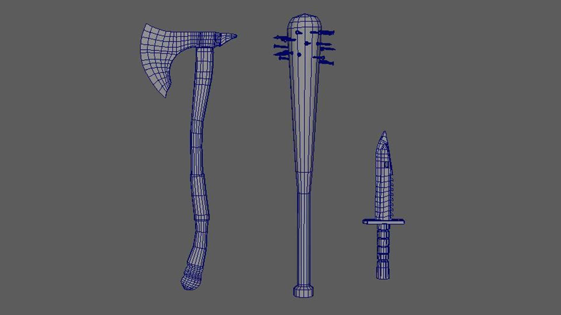 Melee Weapon Set 3D model_6