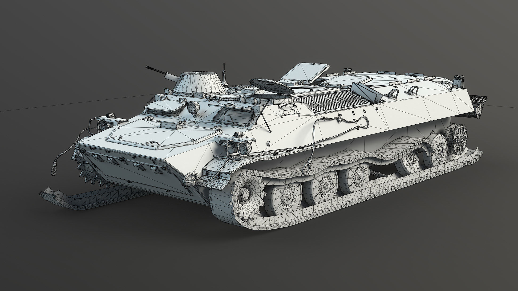 MT-LB Destroyed Low-poly 3D model_14