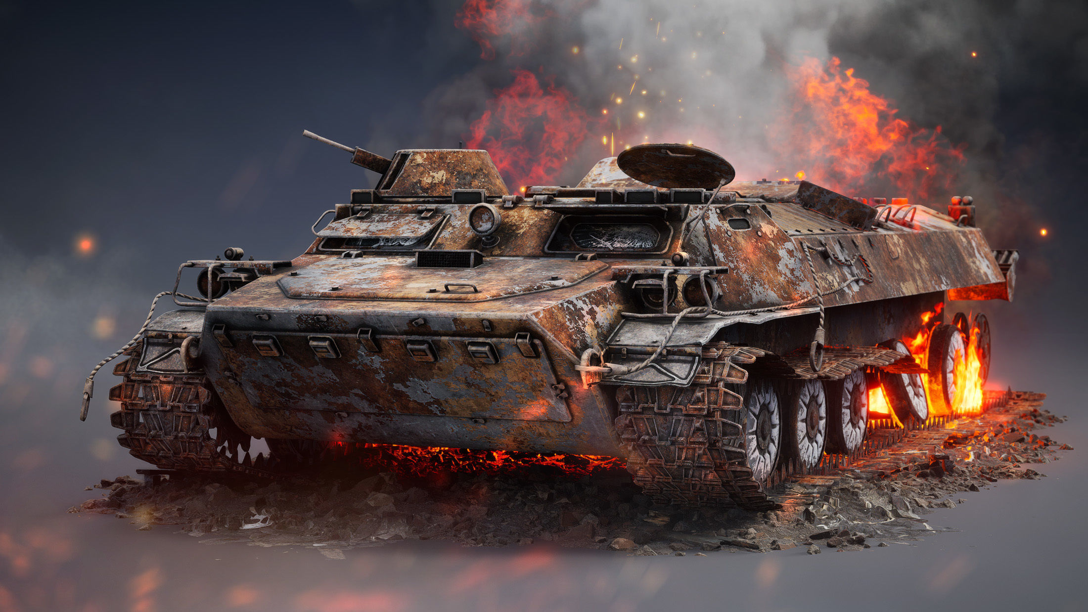 MT-LB Destroyed Low-poly 3D model_2