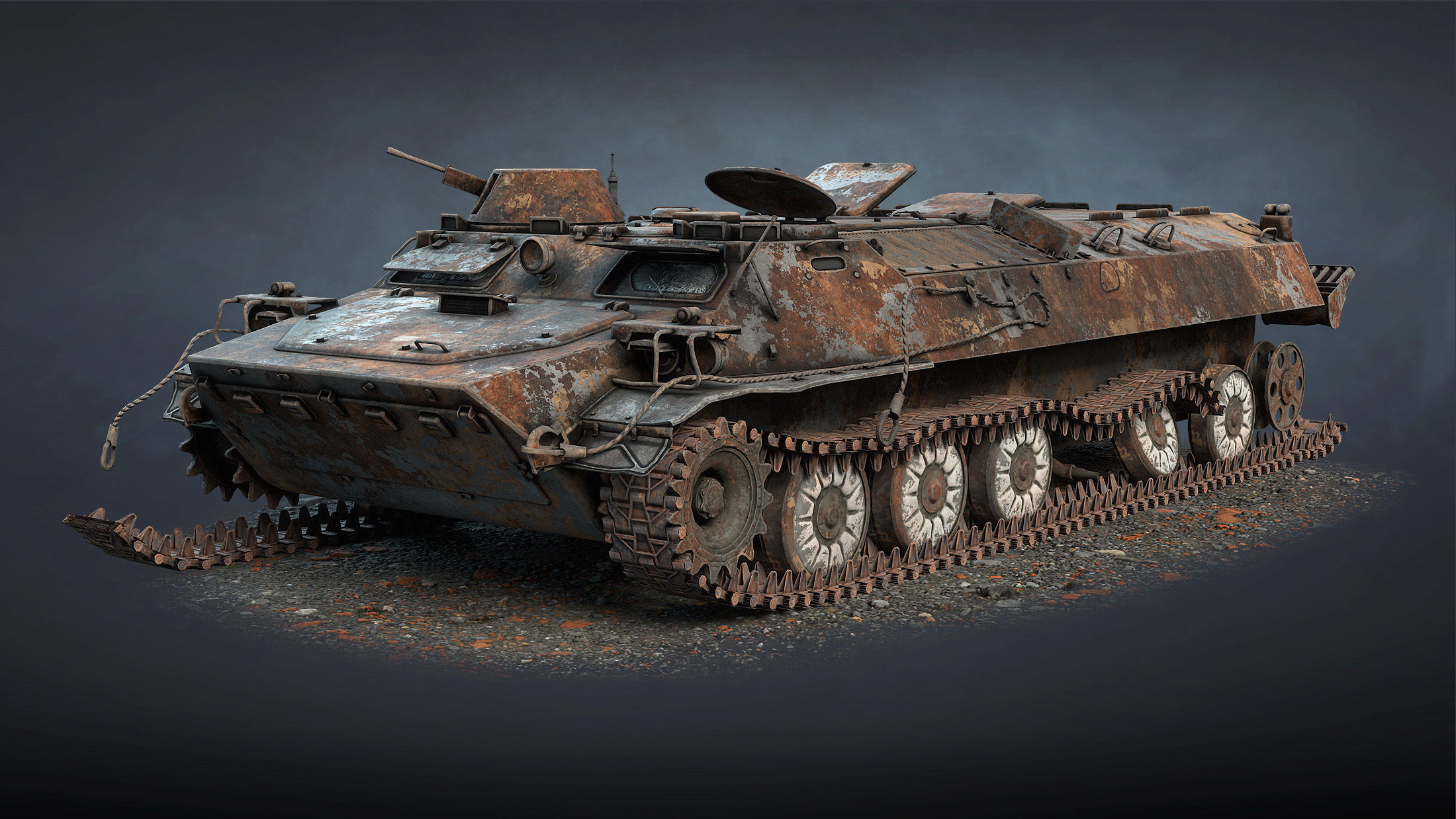 MT-LB Destroyed Low-poly 3D model_10