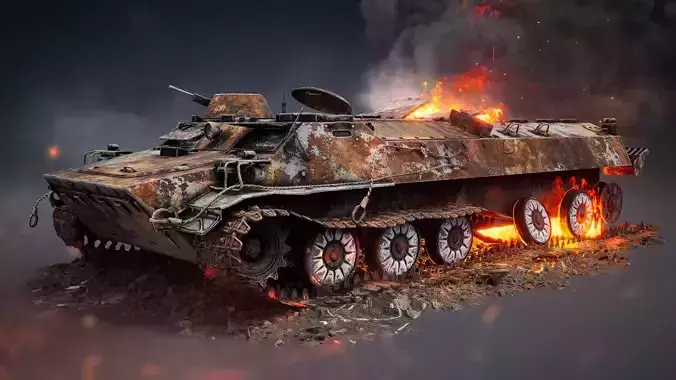 MT-LB Destroyed Low-poly 3D model
