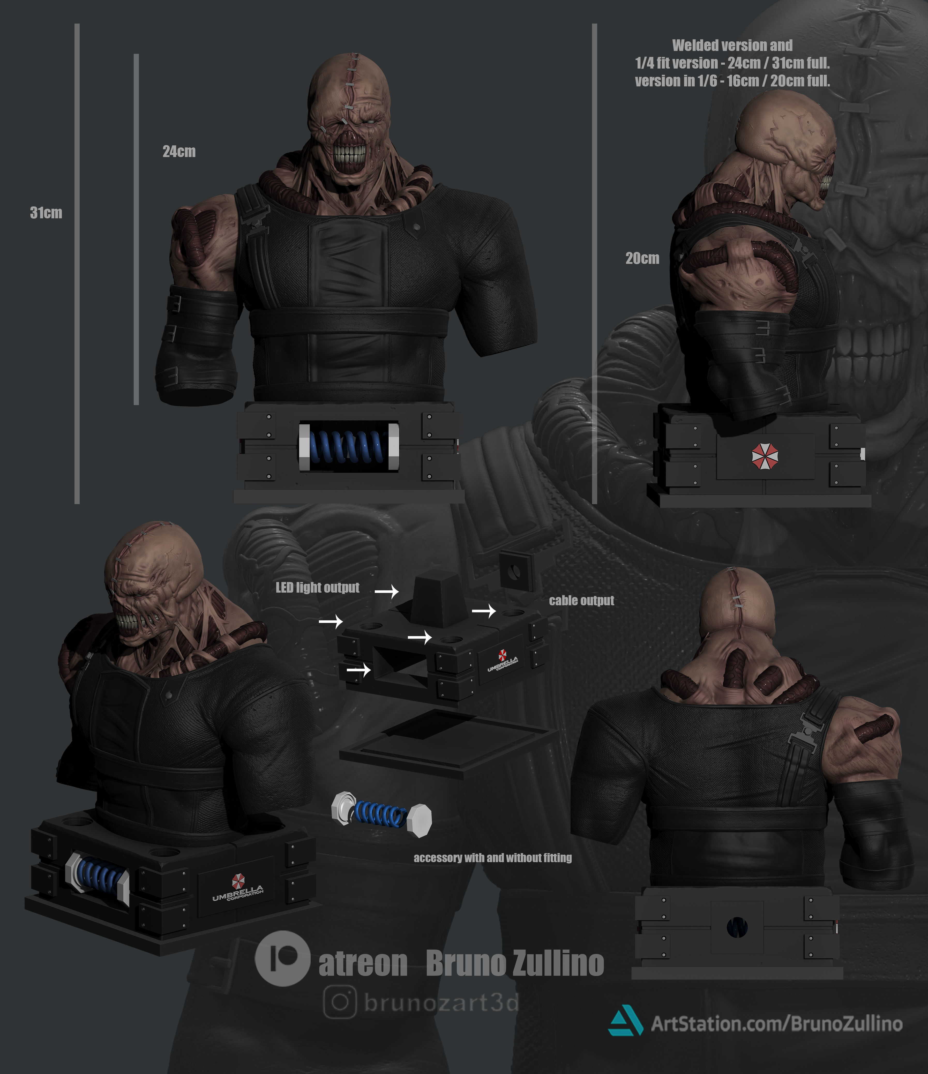 Nemesis Full Bust 3D print model_1