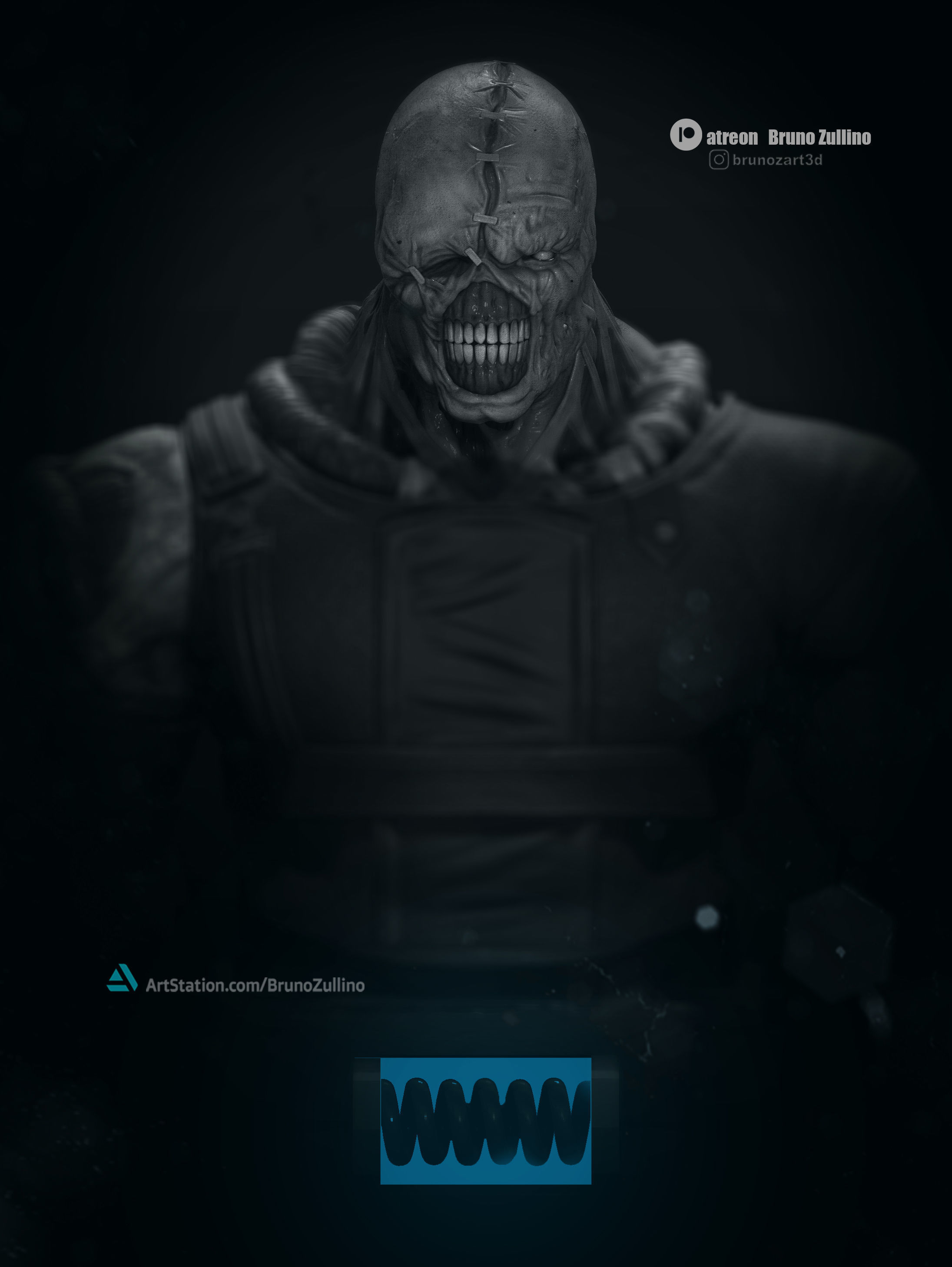 Nemesis Full Bust 3D print model_3