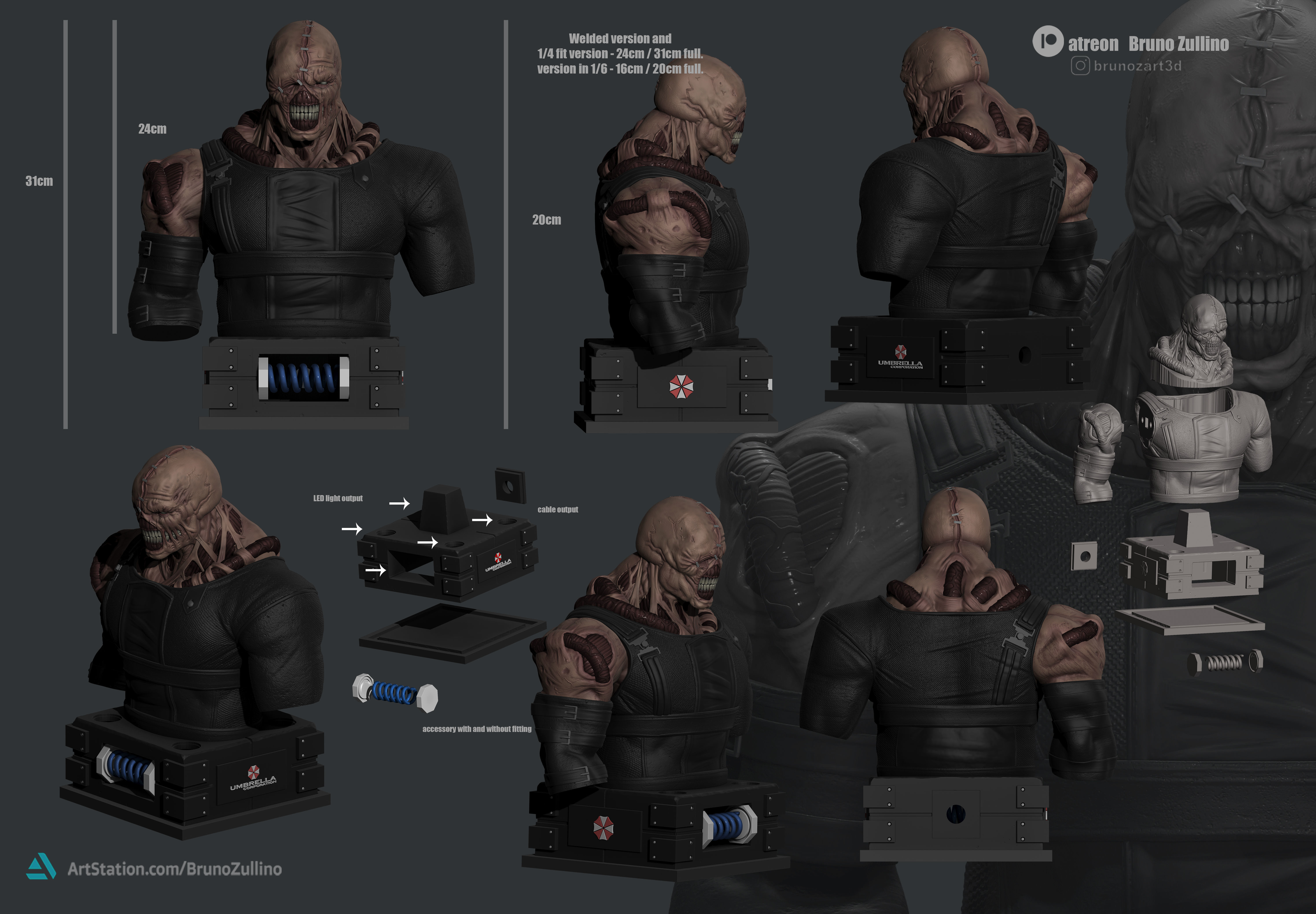Nemesis Full Bust 3D print model_2