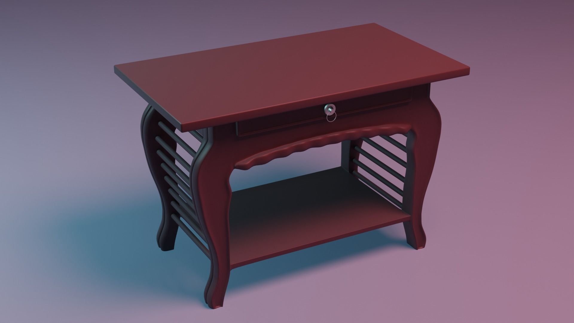 marble table Low-poly 3D model_5