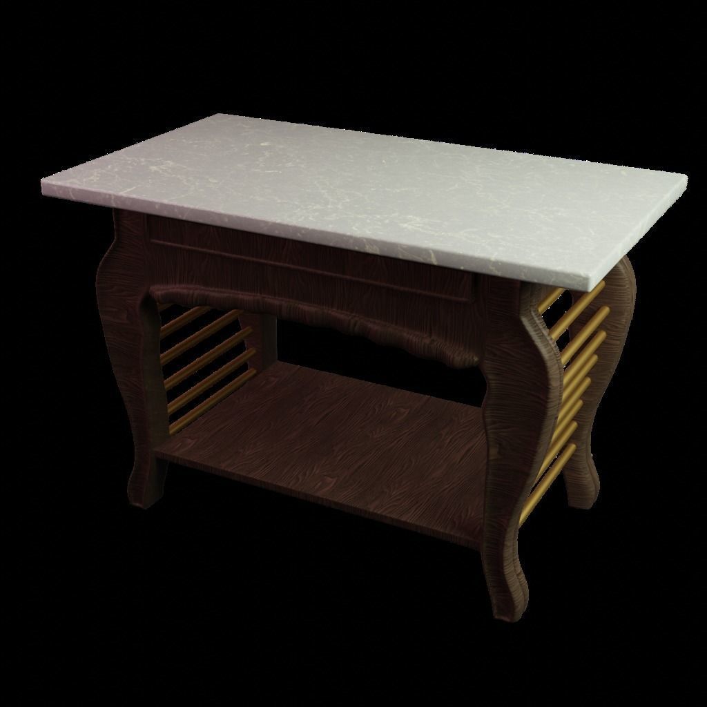marble table Low-poly 3D model_20