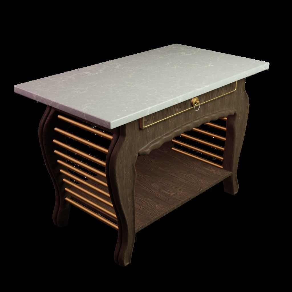 marble table Low-poly 3D model_27