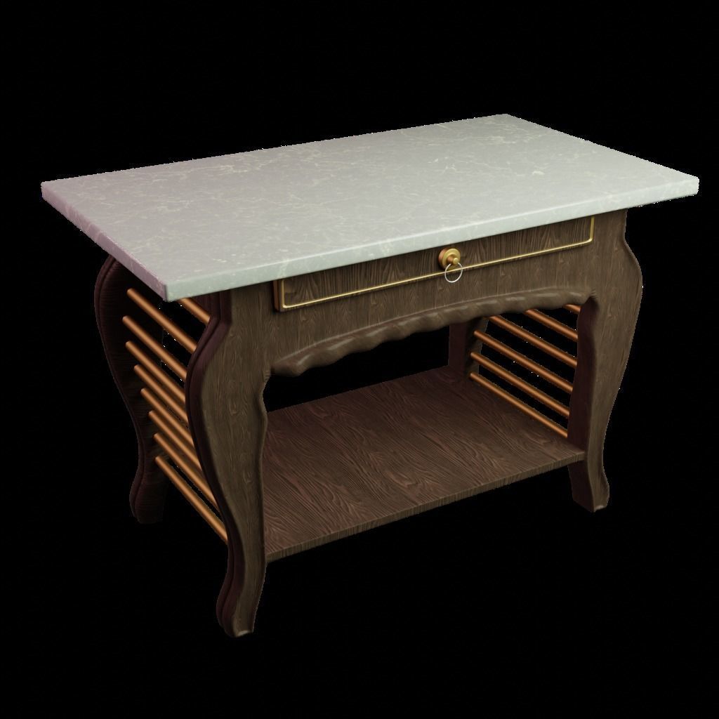 marble table Low-poly 3D model_29