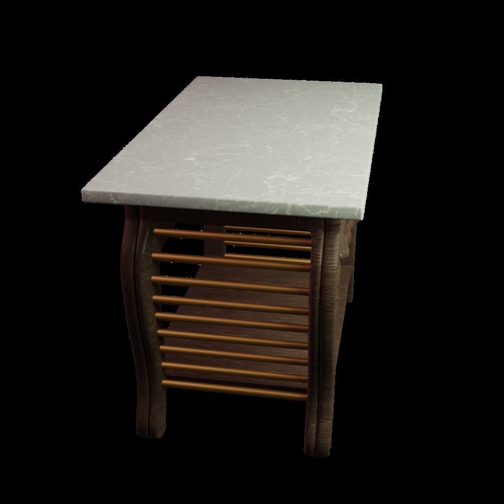 marble table Low-poly 3D model_14