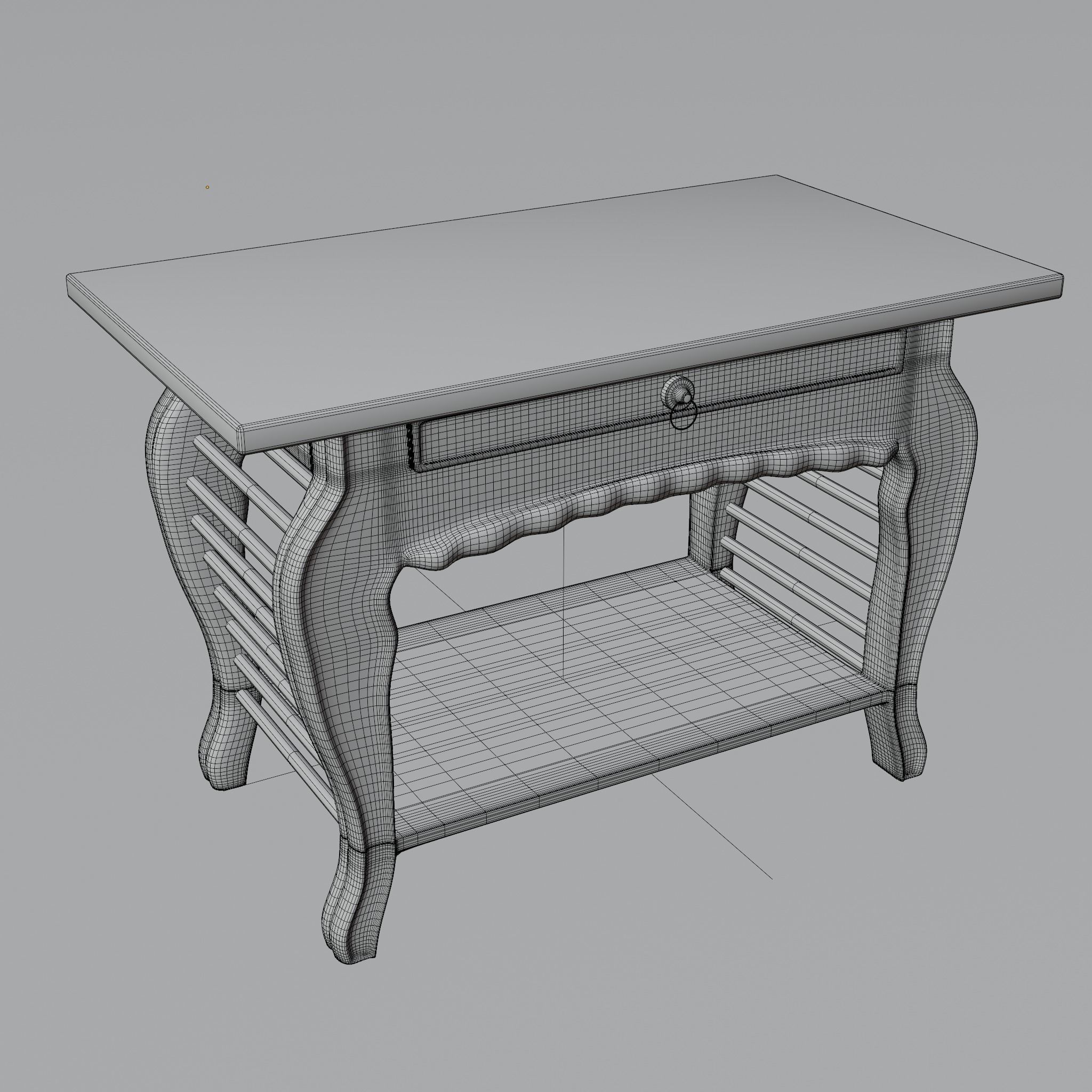 marble table Low-poly 3D model_2