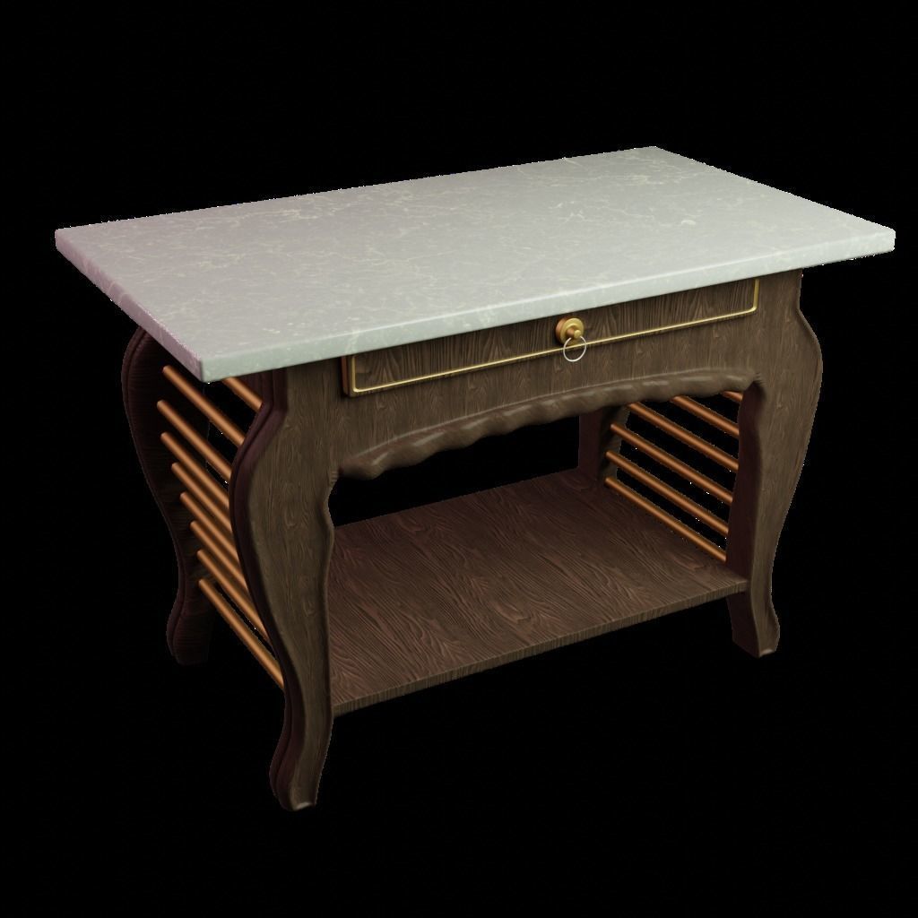 marble table Low-poly 3D model_4