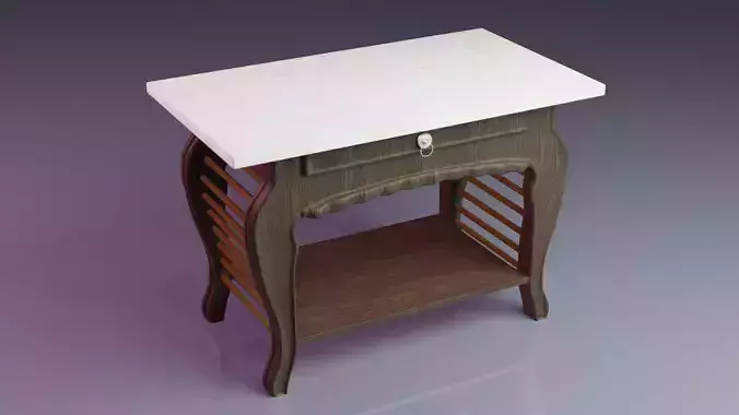marble table Low-poly 3D model