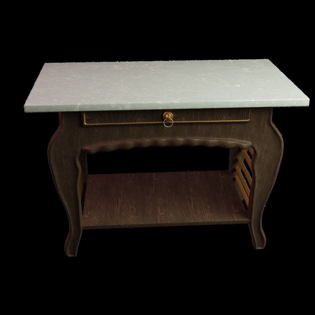 marble table Low-poly 3D model_9