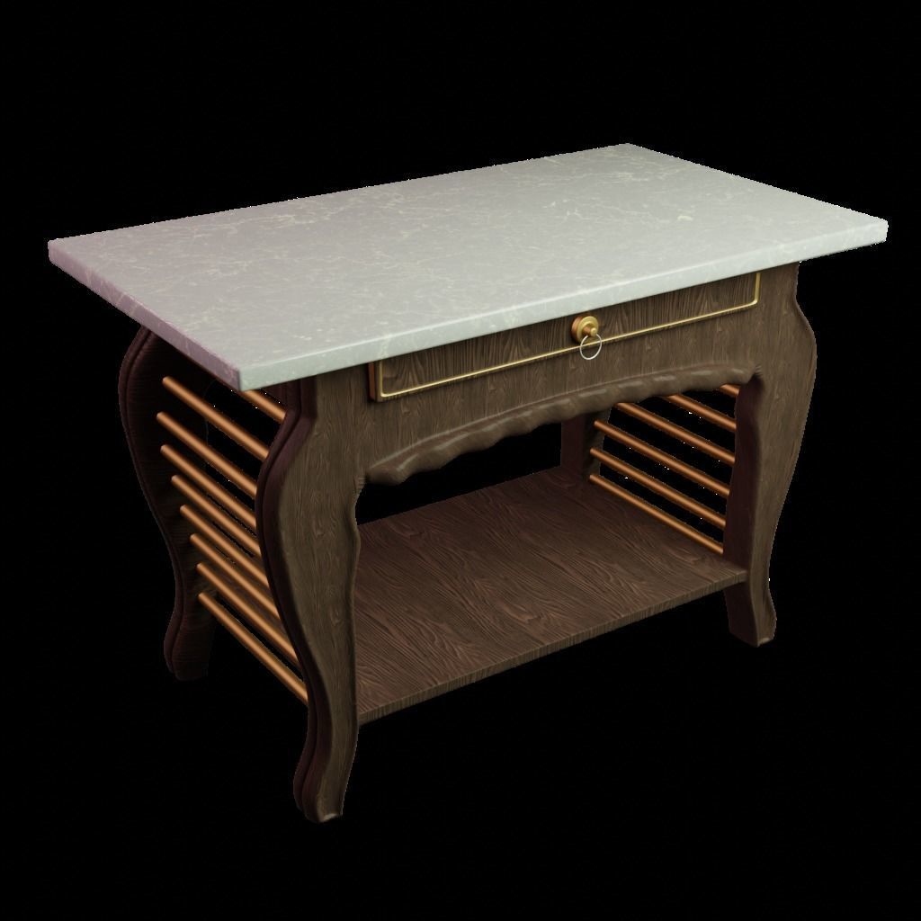 marble table Low-poly 3D model_28