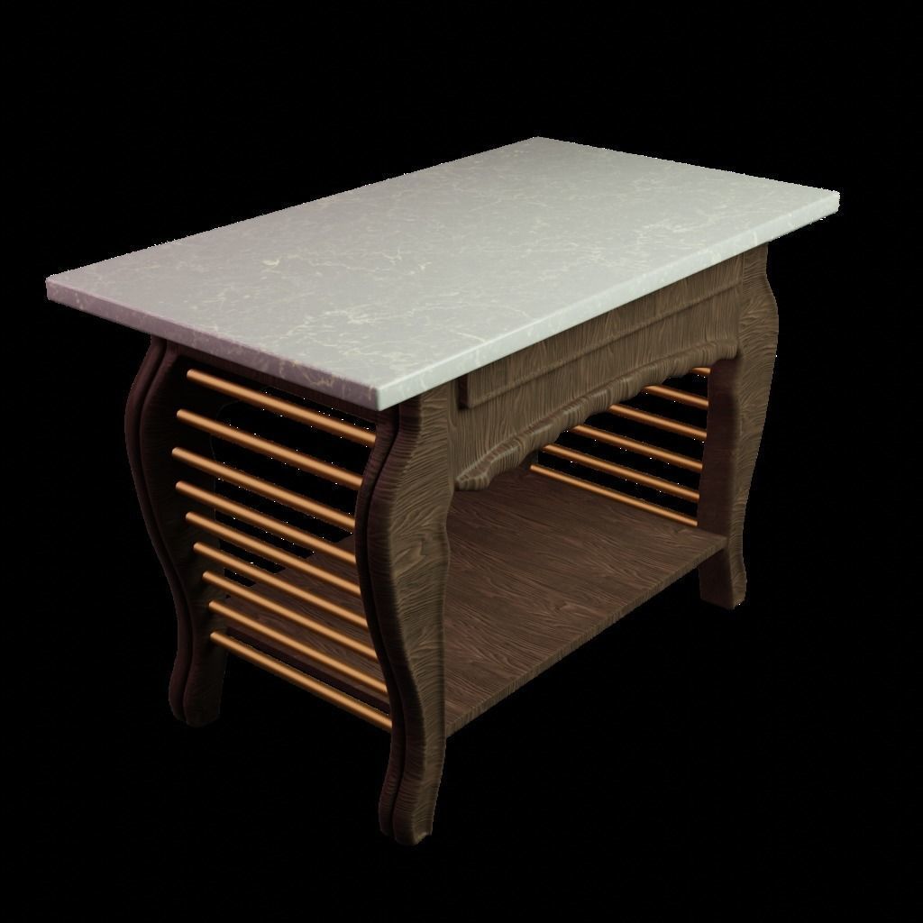 marble table Low-poly 3D model_16