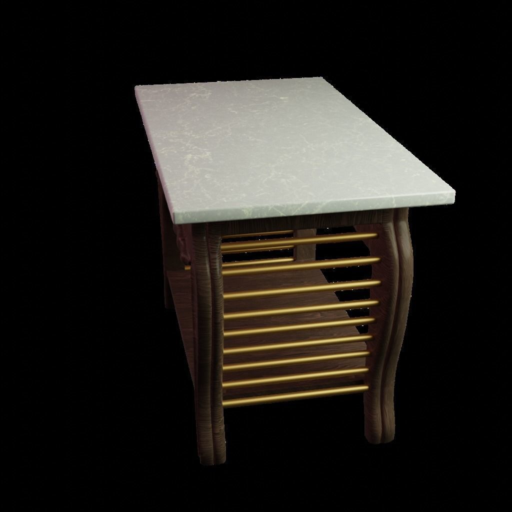 marble table Low-poly 3D model_22