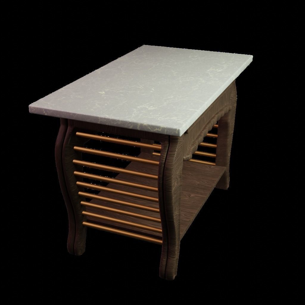 marble table Low-poly 3D model_15