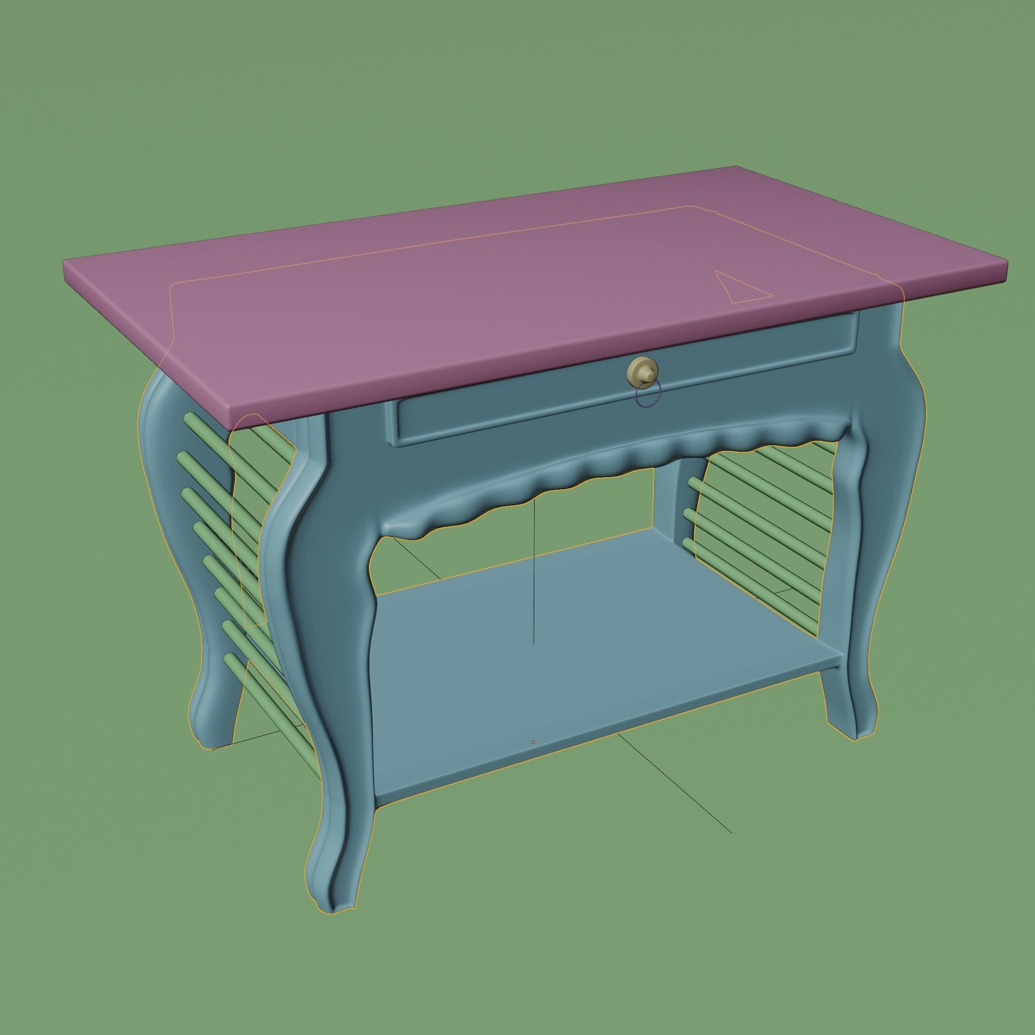 marble table Low-poly 3D model_3