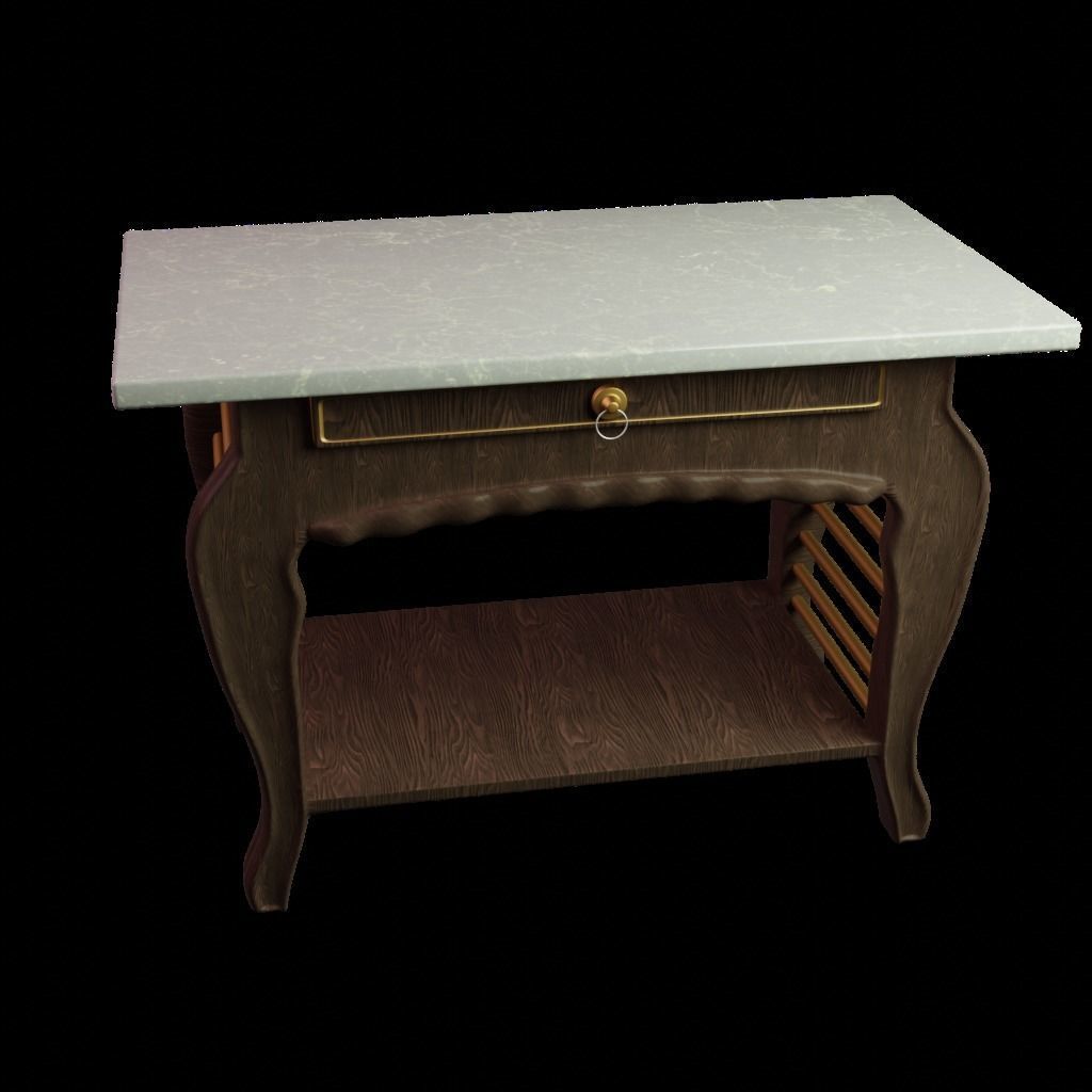 marble table Low-poly 3D model_8