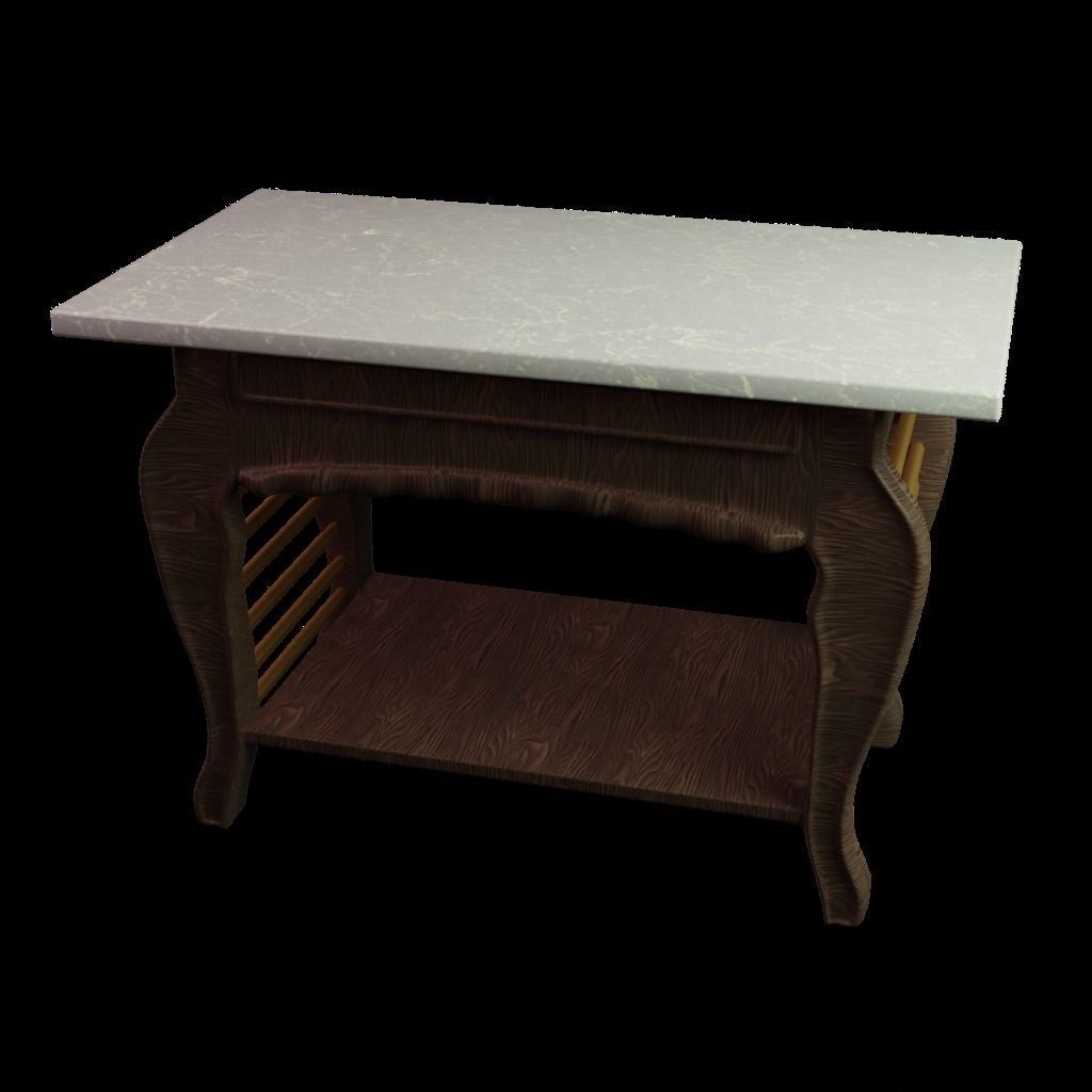 marble table Low-poly 3D model_19