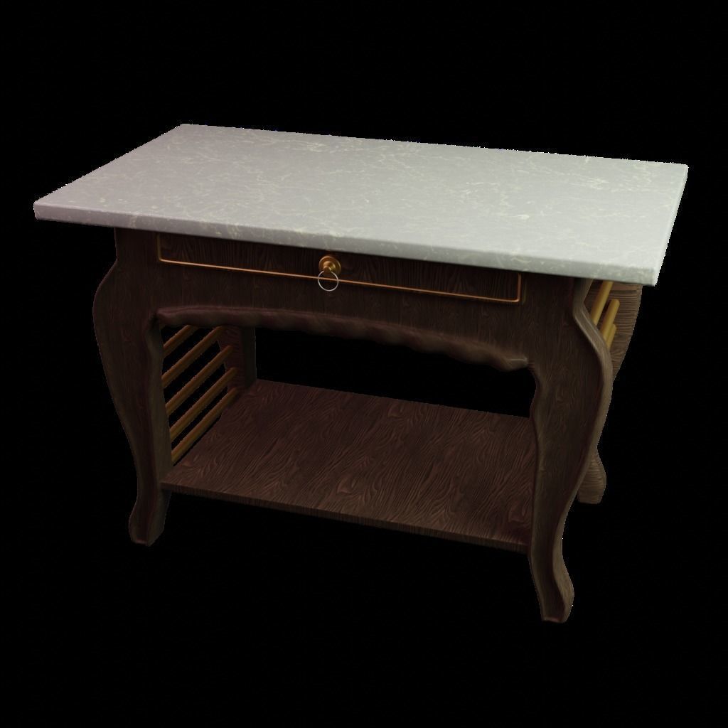 marble table Low-poly 3D model_10
