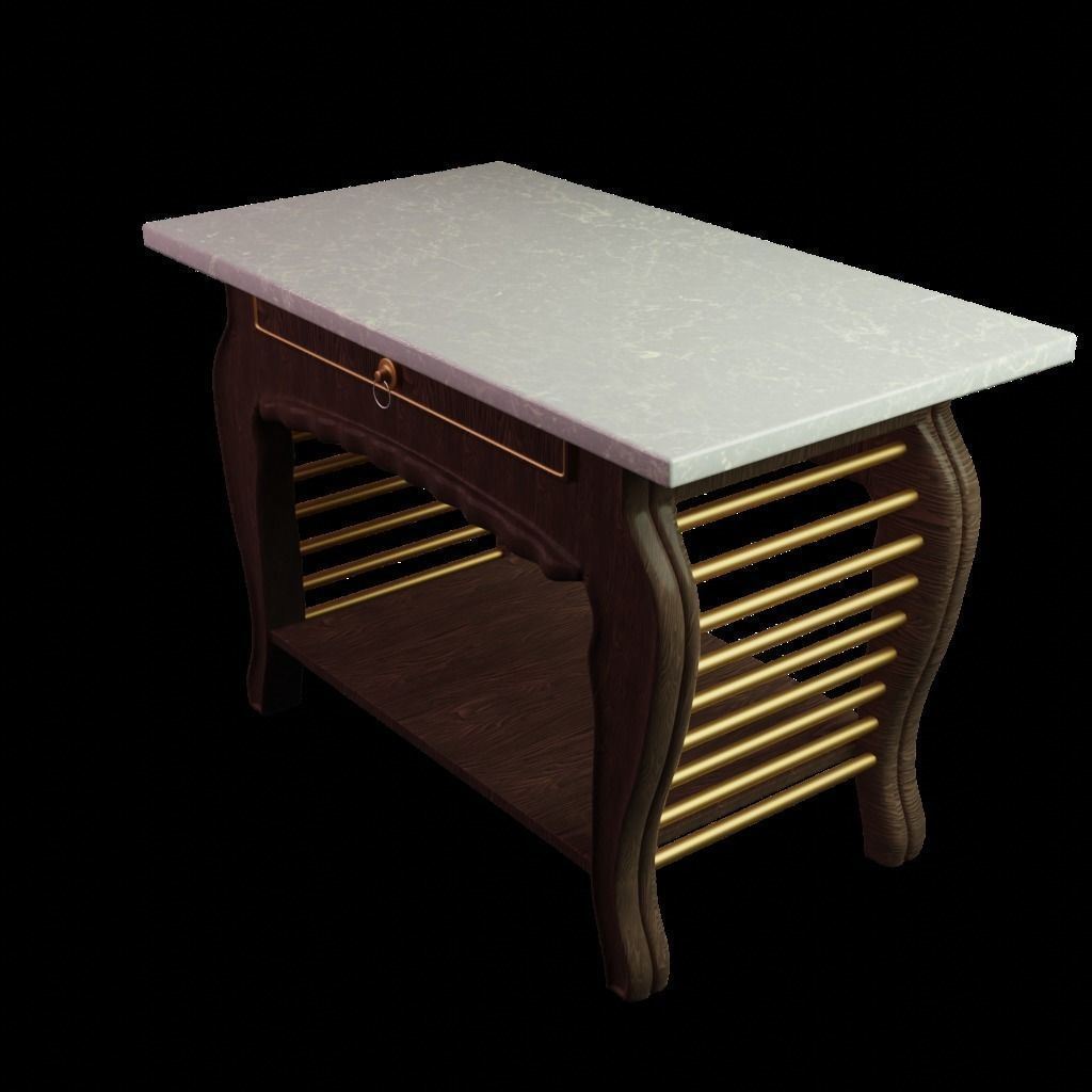 marble table Low-poly 3D model_11