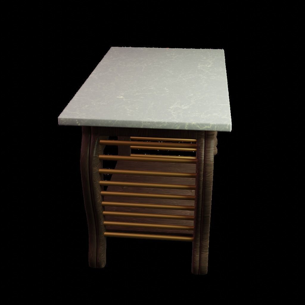 marble table Low-poly 3D model_13