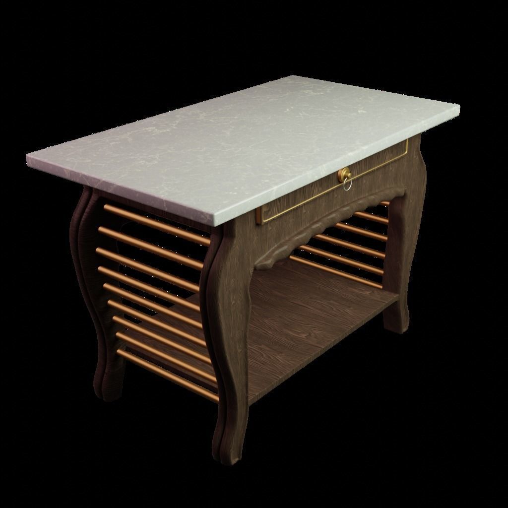 marble table Low-poly 3D model_26