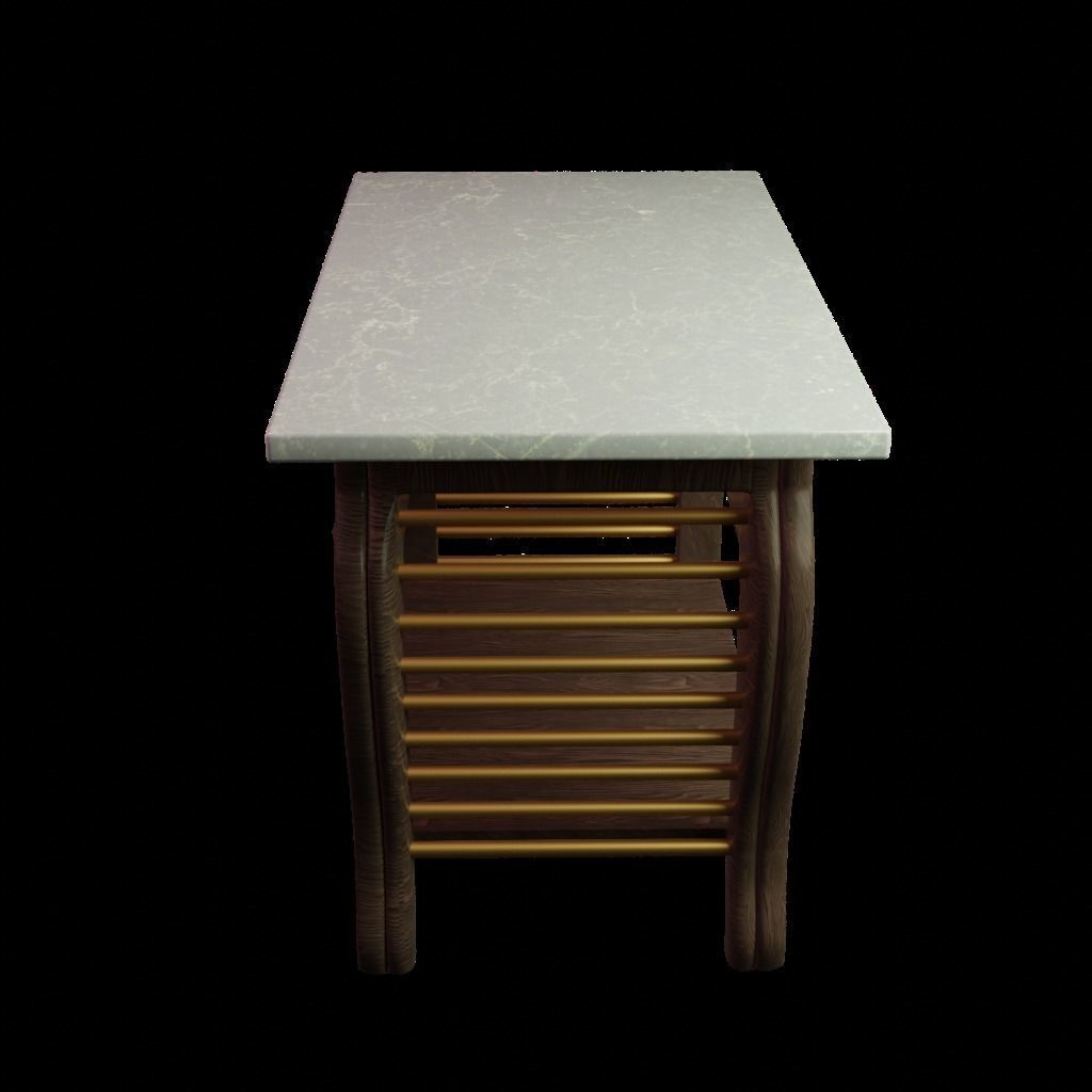 marble table Low-poly 3D model_23