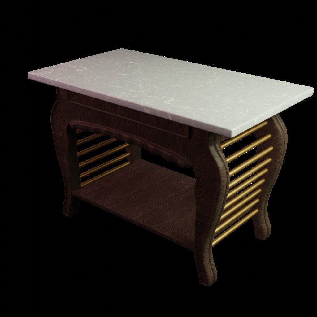 marble table Low-poly 3D model_21