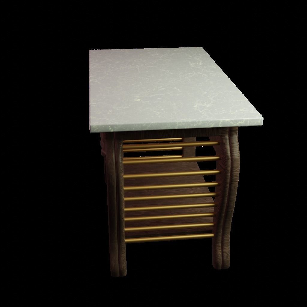 marble table Low-poly 3D model_12