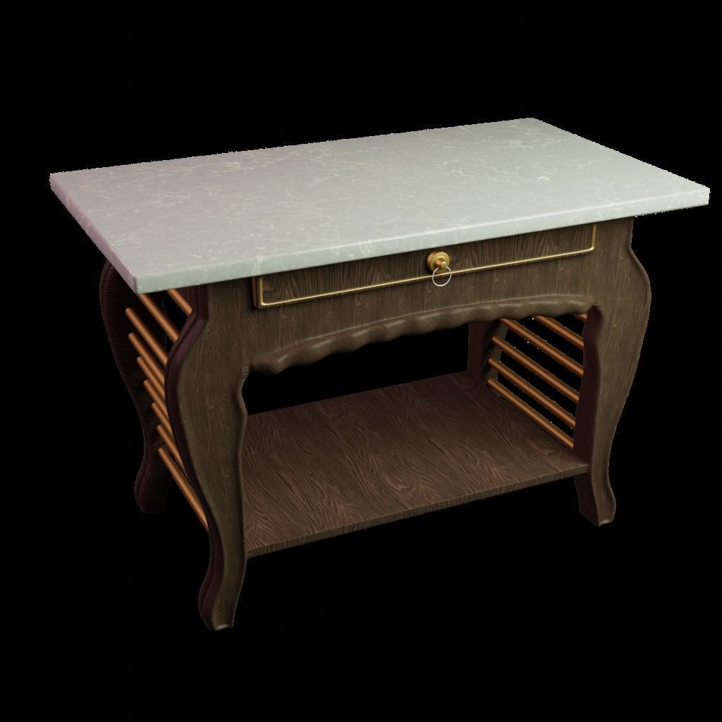 marble table Low-poly 3D model_6