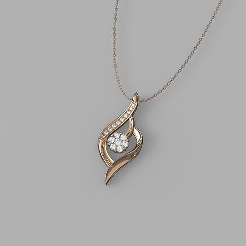 pendant with flower and crisping design 3D print model