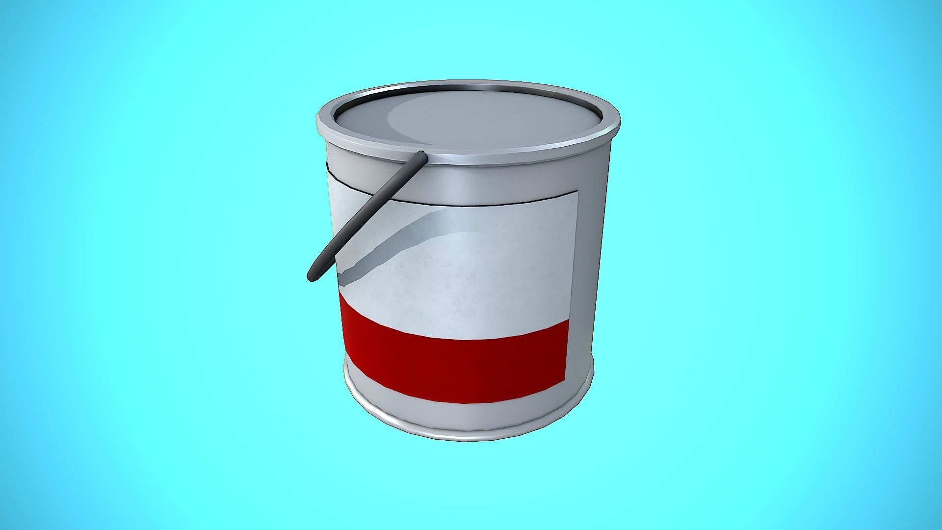PAINTING POT CLOSED CARTOON STYLIZED Low-poly 3D model_22