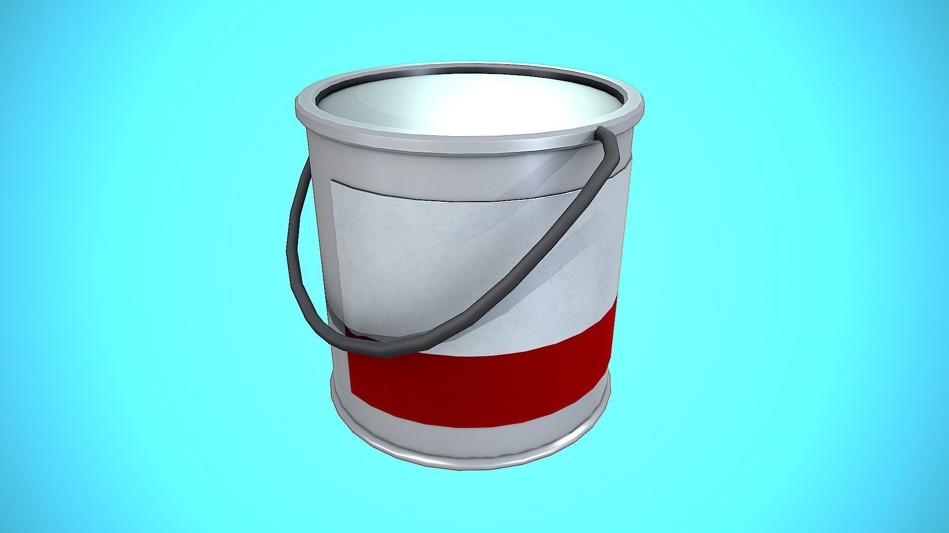 PAINTING POT CLOSED CARTOON STYLIZED Low-poly 3D model_11