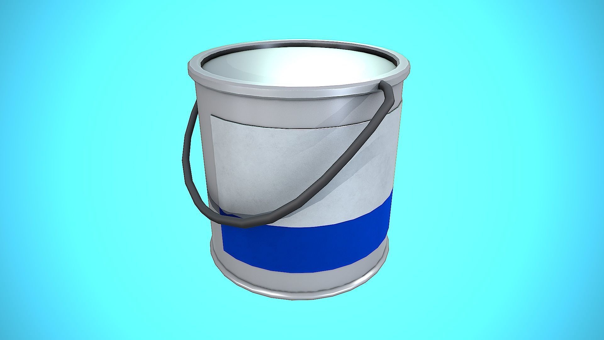 PAINTING POT CLOSED CARTOON STYLIZED Low-poly 3D model_13