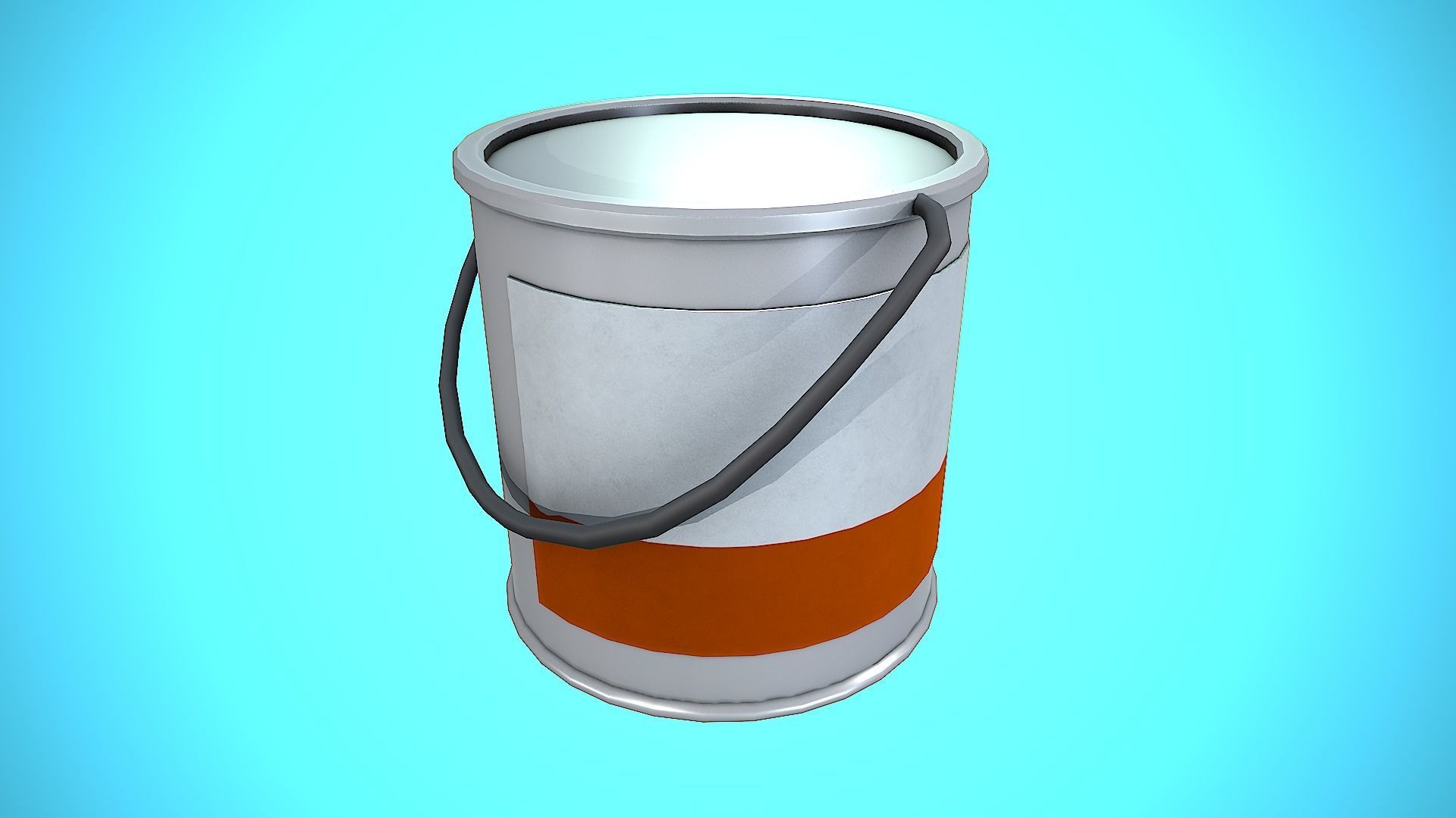 PAINTING POT CLOSED CARTOON STYLIZED Low-poly 3D model_10