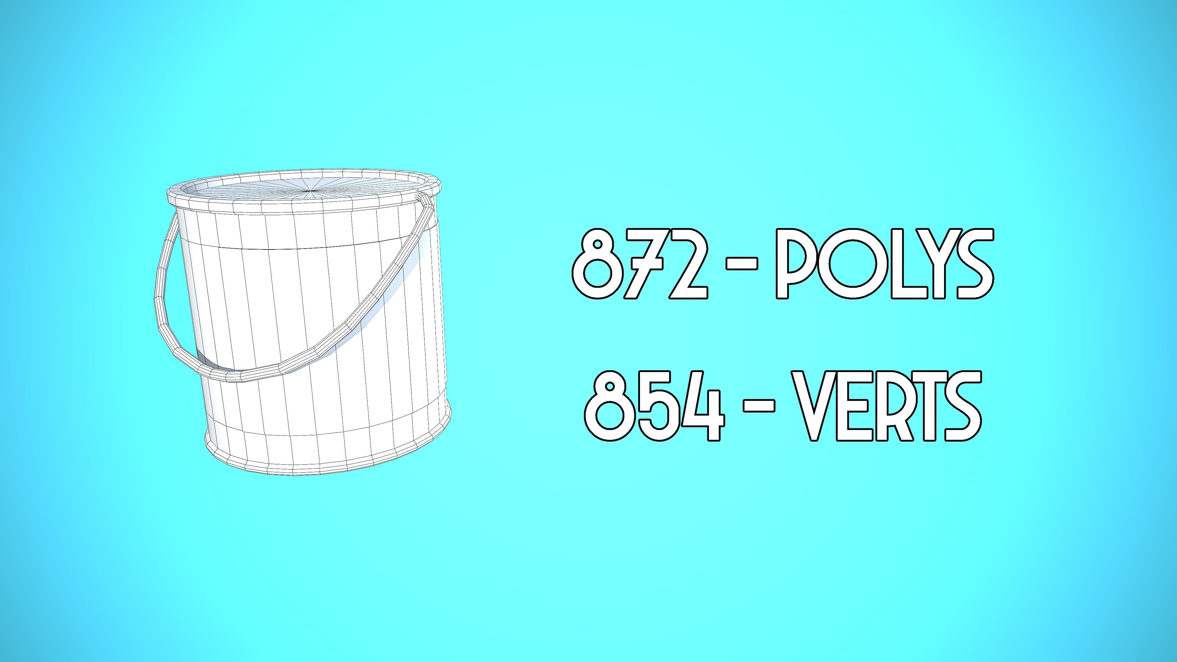 PAINTING POT CLOSED CARTOON STYLIZED Low-poly 3D model_7