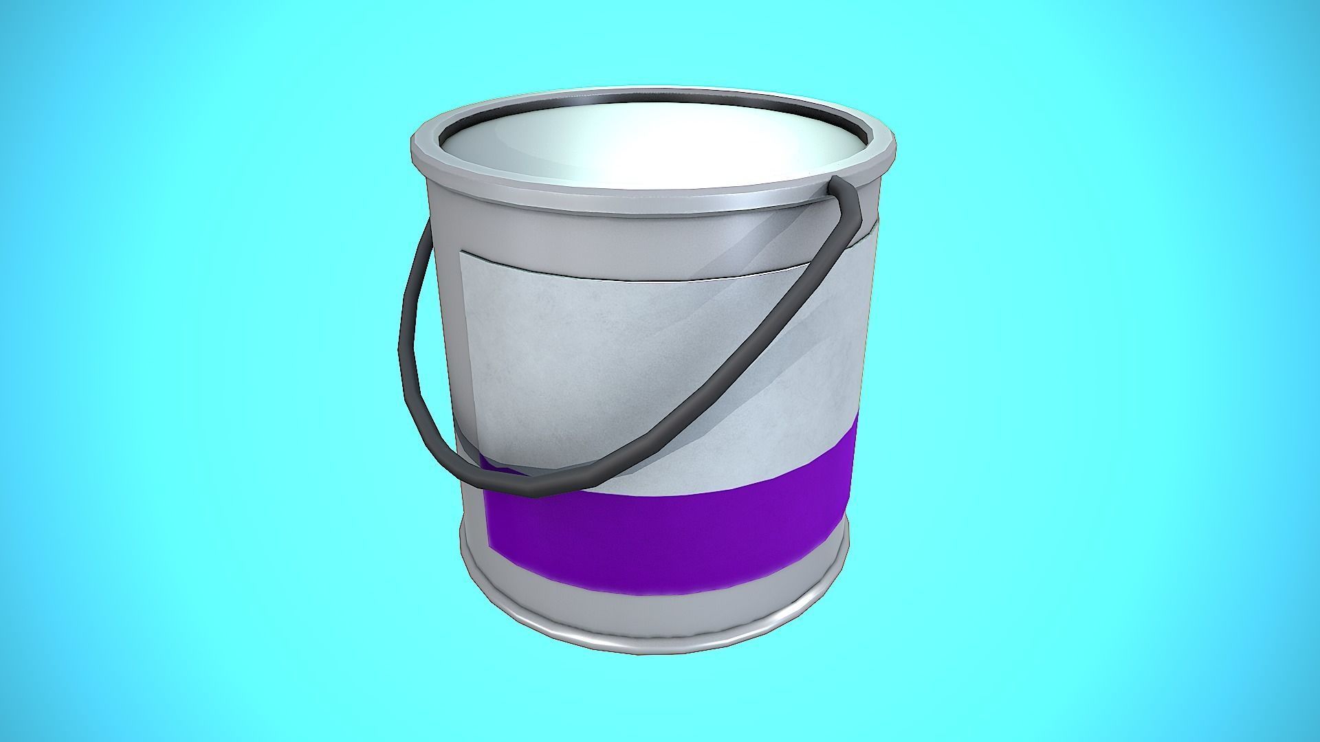 PAINTING POT CLOSED CARTOON STYLIZED Low-poly 3D model_12