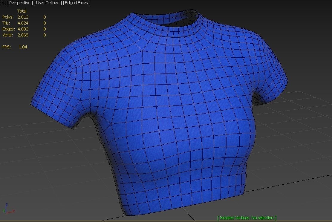 Female Top M01 Low-poly 3D model_5