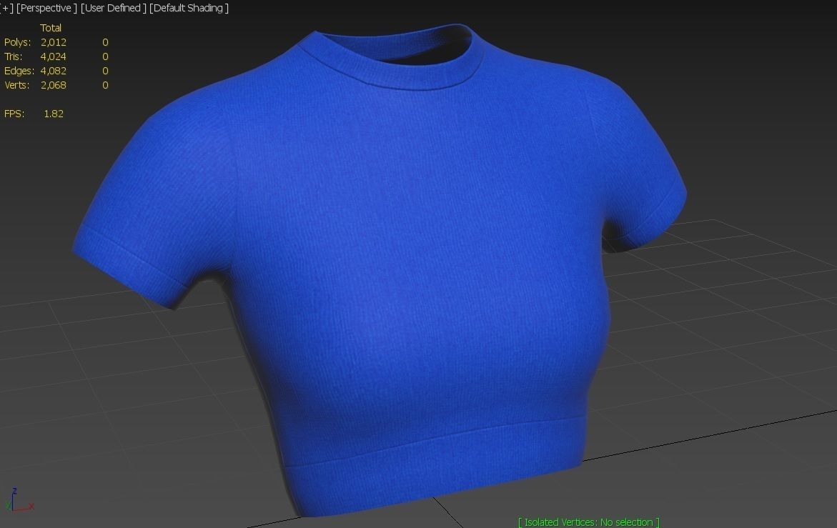 Female Top M01 Low-poly 3D model_6