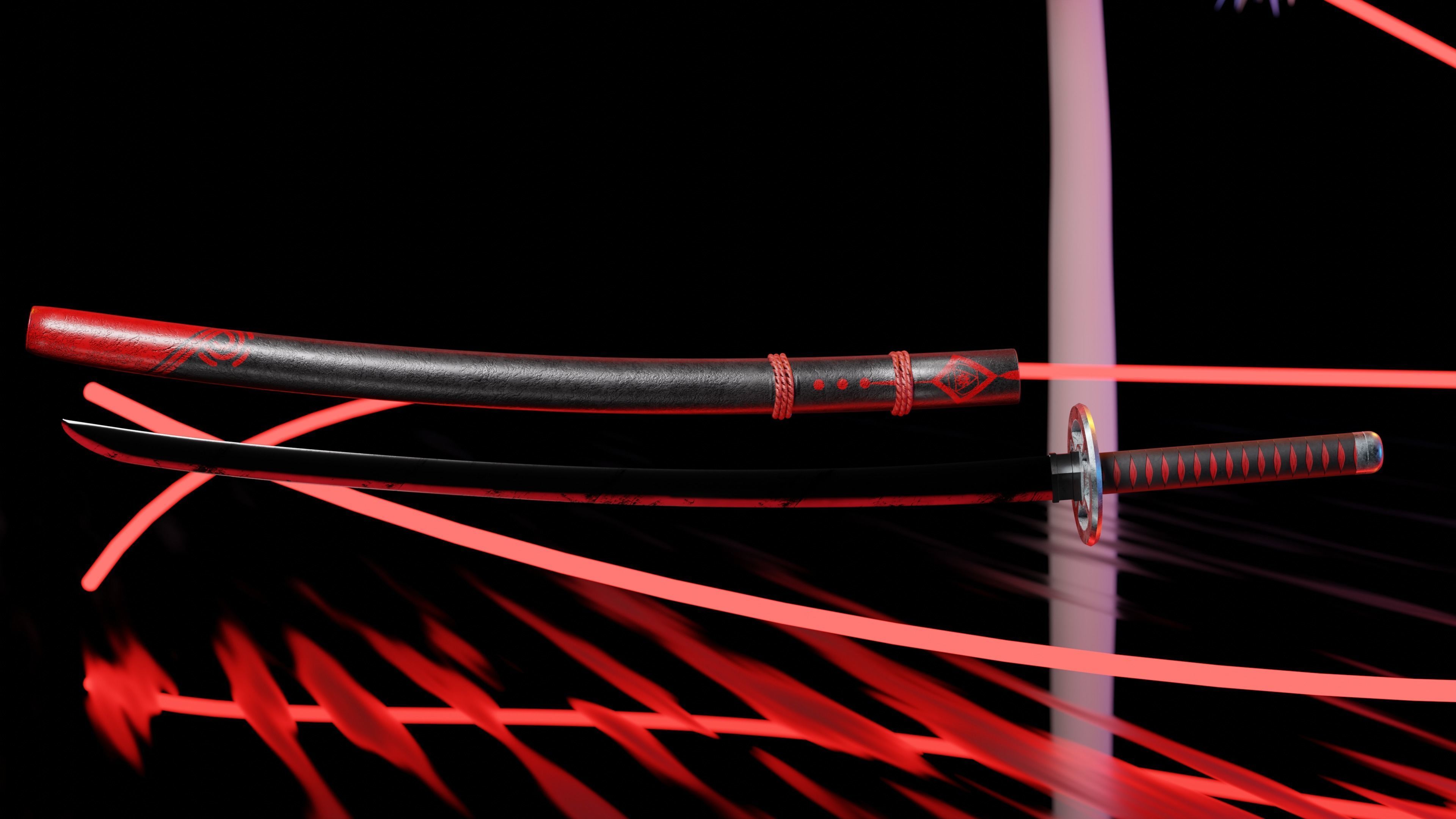 Legendary Katanas Pack plus Great Sword Low-poly 3D model_9