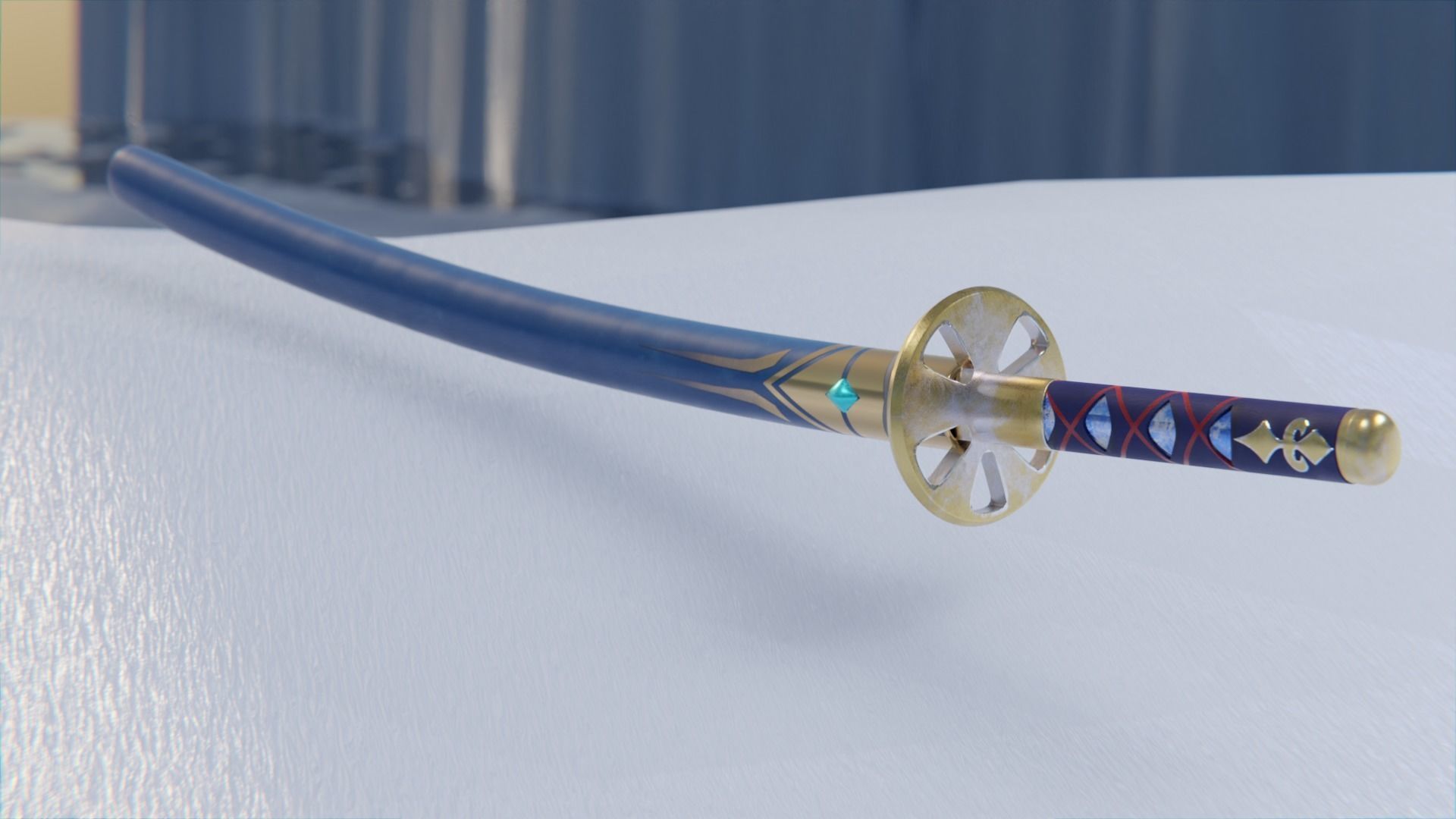 Legendary Katanas Pack plus Great Sword Low-poly 3D model_1