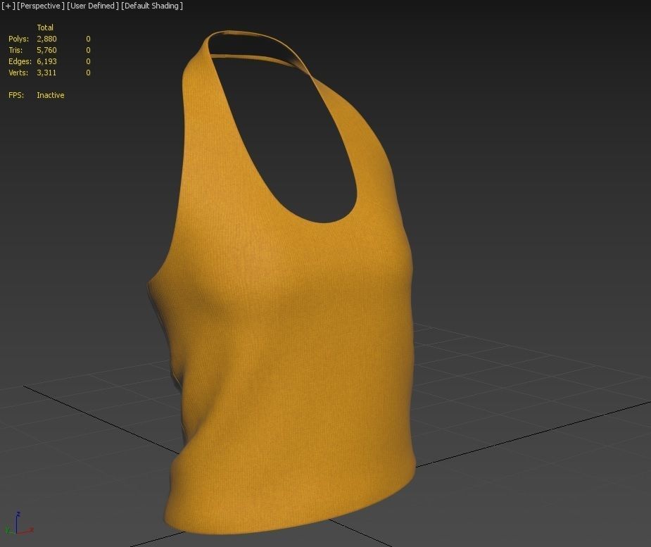 Female Top M02 Low-poly 3D model_9