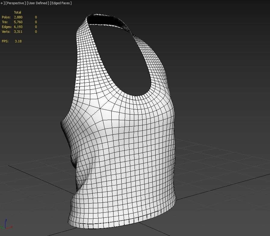 Female Top M02 Low-poly 3D model_8